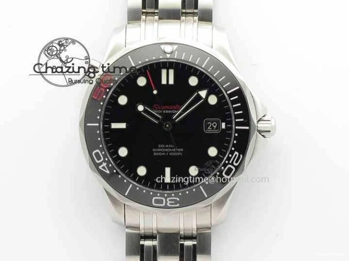 0123 Seamaster 300M 007 SS MK 1:1 Best Edition Black 007 Dial Ceramic Bezel On SS Bracelet A EasyCare 8178